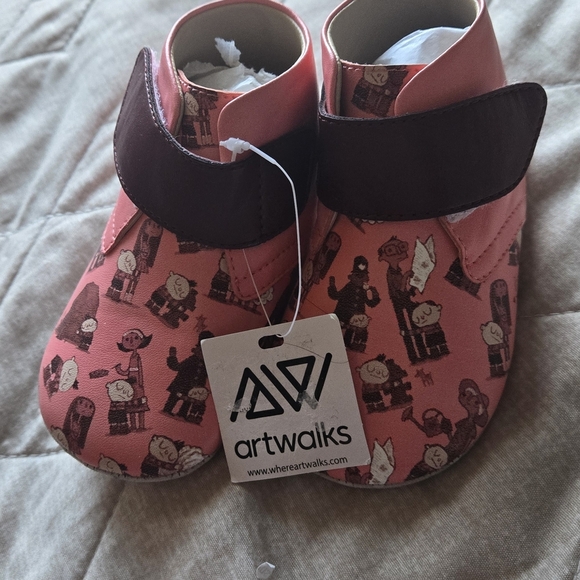Artwalks Pink and Red Baby Walker Shoes - Picture 3 of 7